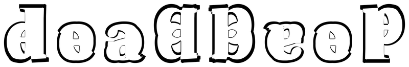 Ambigram for deadbeef in Sourceserifpro-black